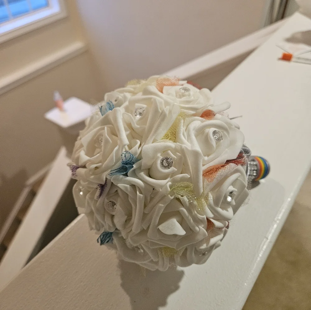 Rainbow artificial flower bouquet